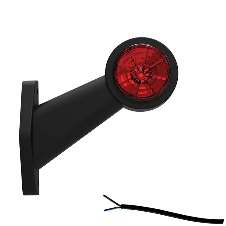 Right | LED side marker light | angled stem | 12-36v | 20cm. cable | M10BV-302RW