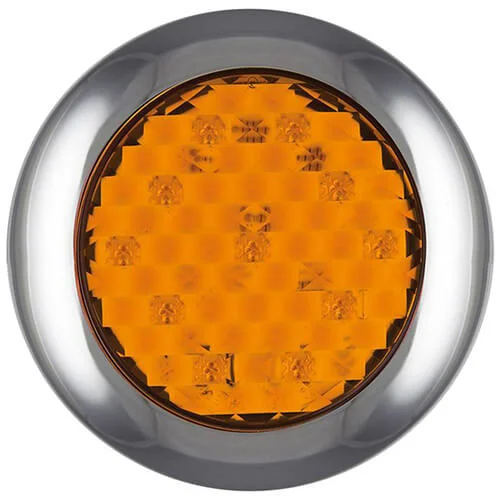 LED-Blinker mit Chromblende | 12-24v | 0,15m Kabel | 145AME