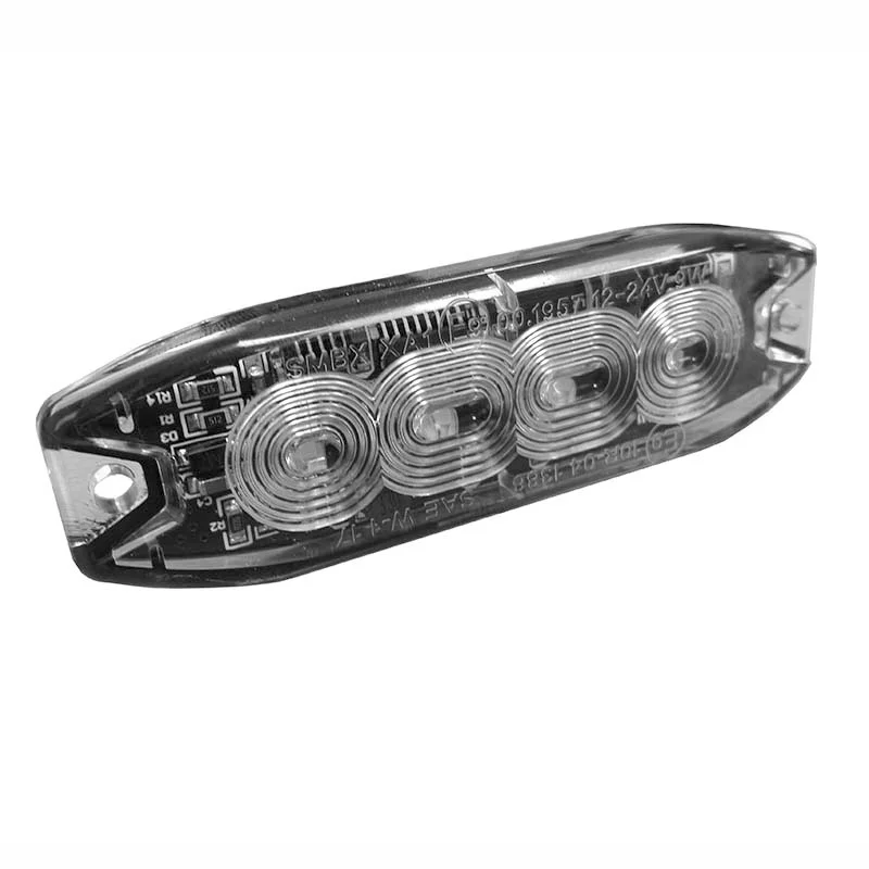 LED flitser 4 LED's | R65 | slimline | amber | 10-30v | S07F4100.1