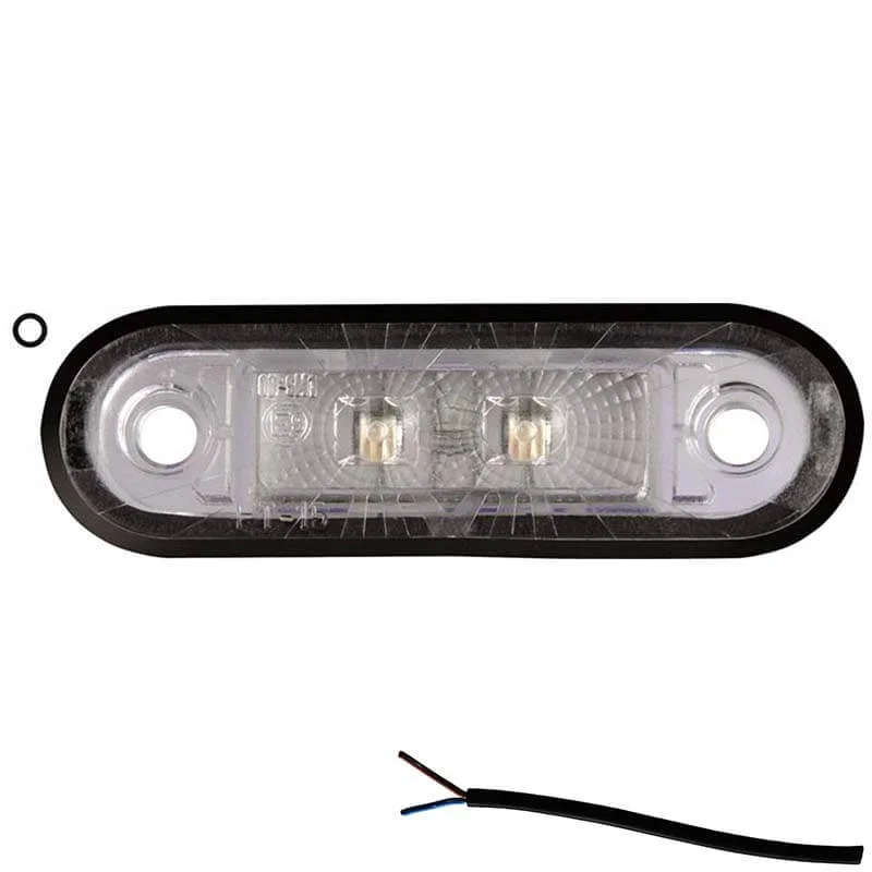 LED markeringslicht wit | 12-24v | 50cm. kabel | M10MV-200W