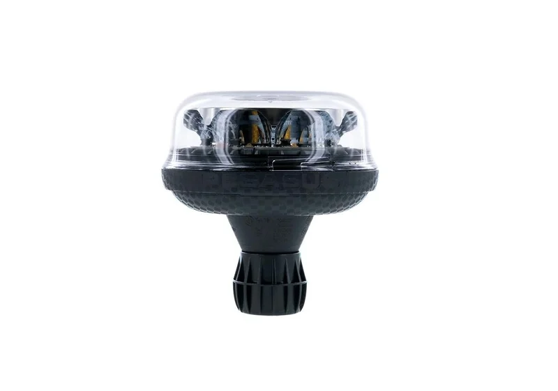 LED R65 beacon amber/transp. 12/24v flexi DIN, rotating+f | D14757