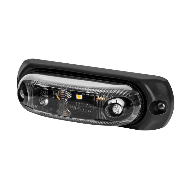 LED Dark Markeerlicht amber incl. beugel 12/24v 50cm kabel
