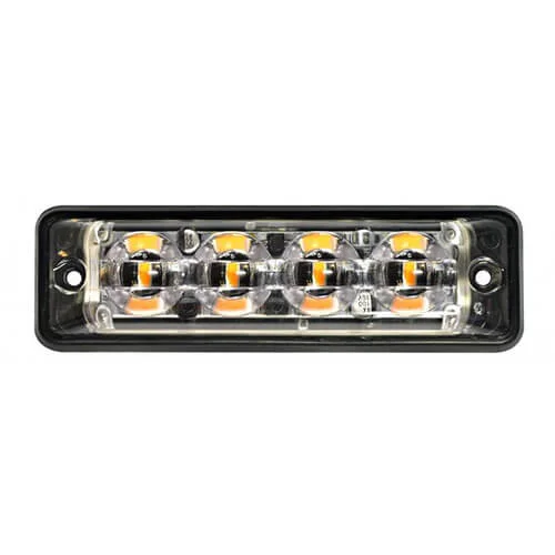 Lampeggiante LED Slim Ultra Sottile 4 LED | R65 | Ambra | 10-30v | S11F4002