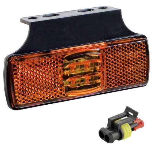 LED markeringslicht amber | 12-36v | 50cm. kabel | AMP connector | M10MV-150A-AMP