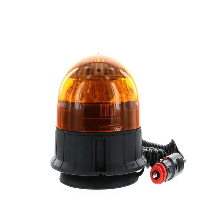 LED R65 warning light amber 12/24v magnetic mount, double flash | D14729