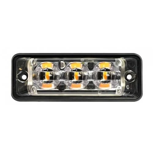 Ultra platte Slimline LED Flitser 3 LED's | wit | 12-24v | SSLED3DVW