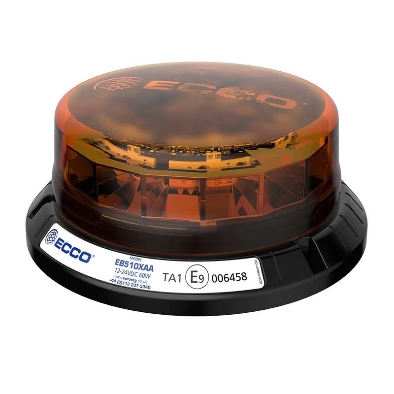 LED R65 Beacon Light 12-24v Amber / CISPR25 / IP69K 3-Bolt | EB5102AA