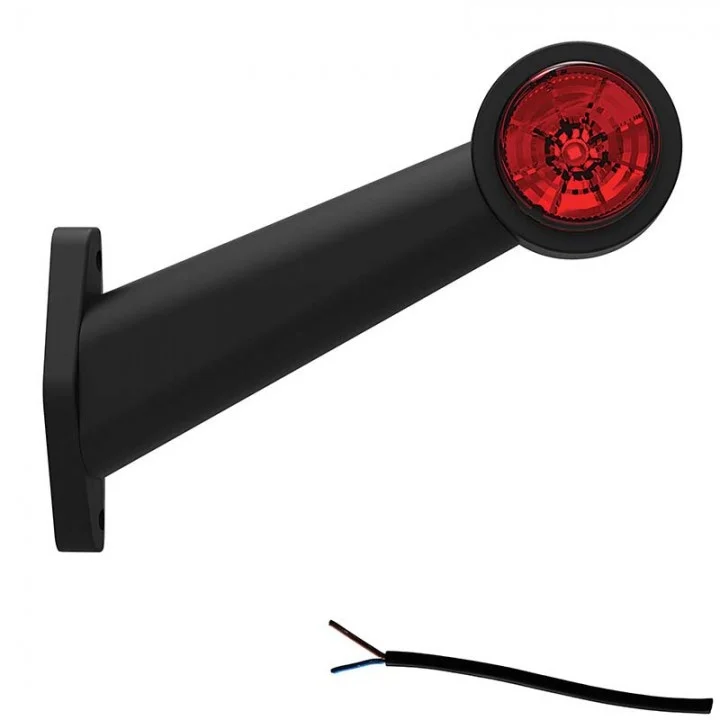 Right | LED side marker light | angled stem | 12-36v | 20cm. cable | M10BV-502RW