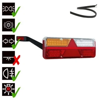 Links | LED trailerlamp | dynamisch knipperlicht | 9-36v | 200cm. kabel | VC-1021