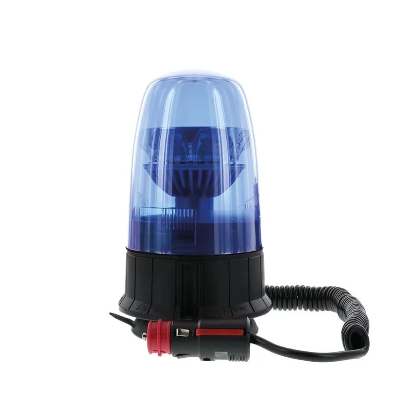 LED R65 warning light blue 12/24v magnetic mount, single flash | D14735