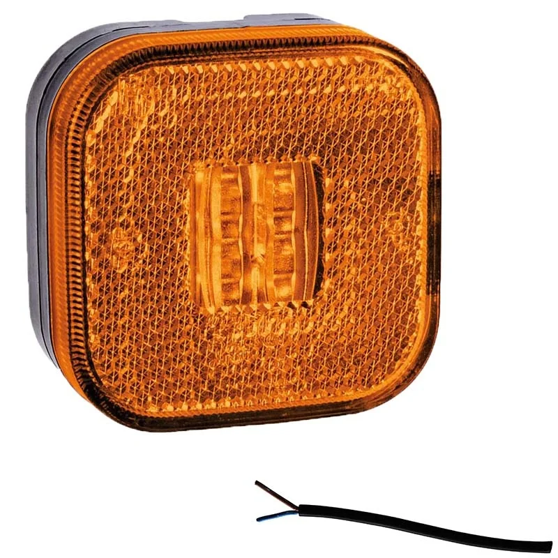 LED markeringslicht amber | 12-24v | 50cm. kabel | M10MV-900A