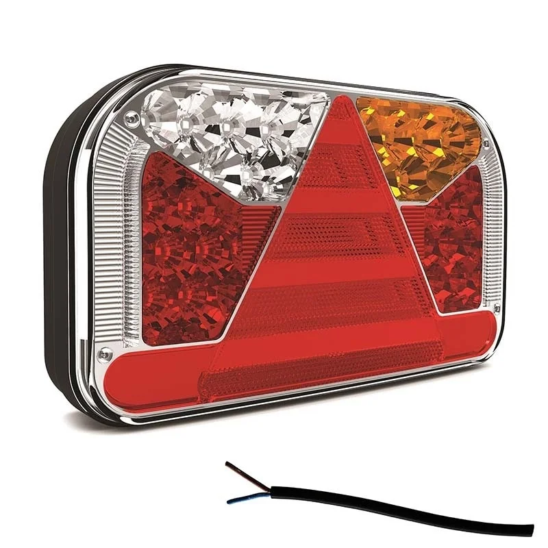 Rechts | LED Rücklicht mit Nummernschildbeleuchtung | 12-36v | 10m Kabel | V10C7-552-10M