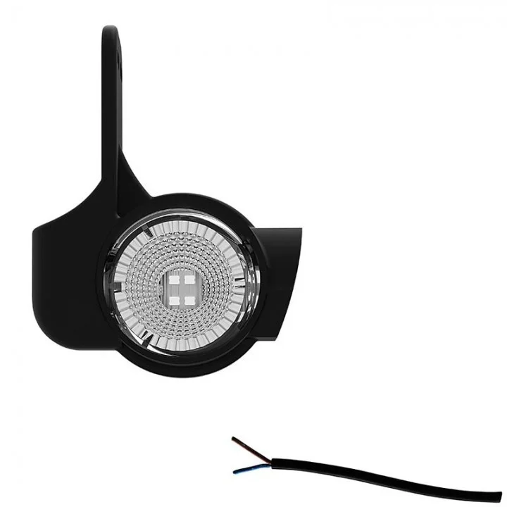 Left | LED wide beam lamp with short stem | 12-24v | 20cm. cable | M10BV-801RWA