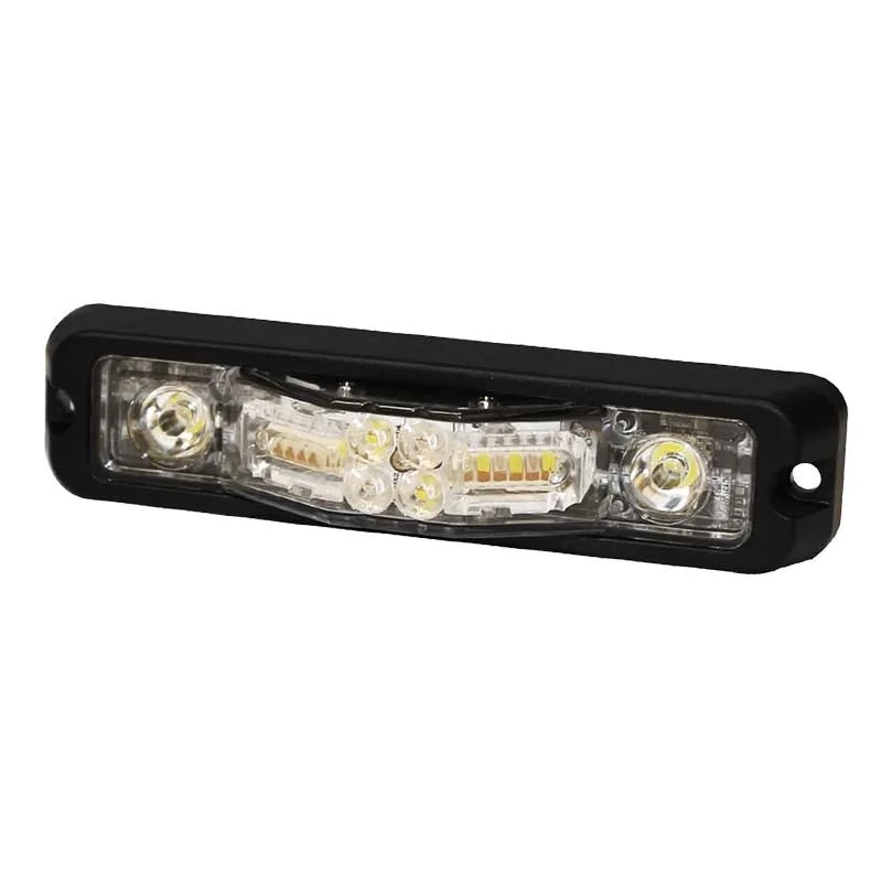 LED flitser 6-LED | R65 | amber + wit split colour | 12-24v | ED3777AW