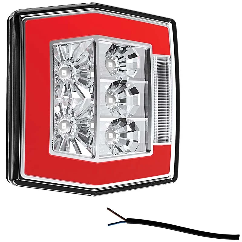 LED compact achterlicht met kentekenverlichting | 12-36v | 100cm. kabel | V10C4-730